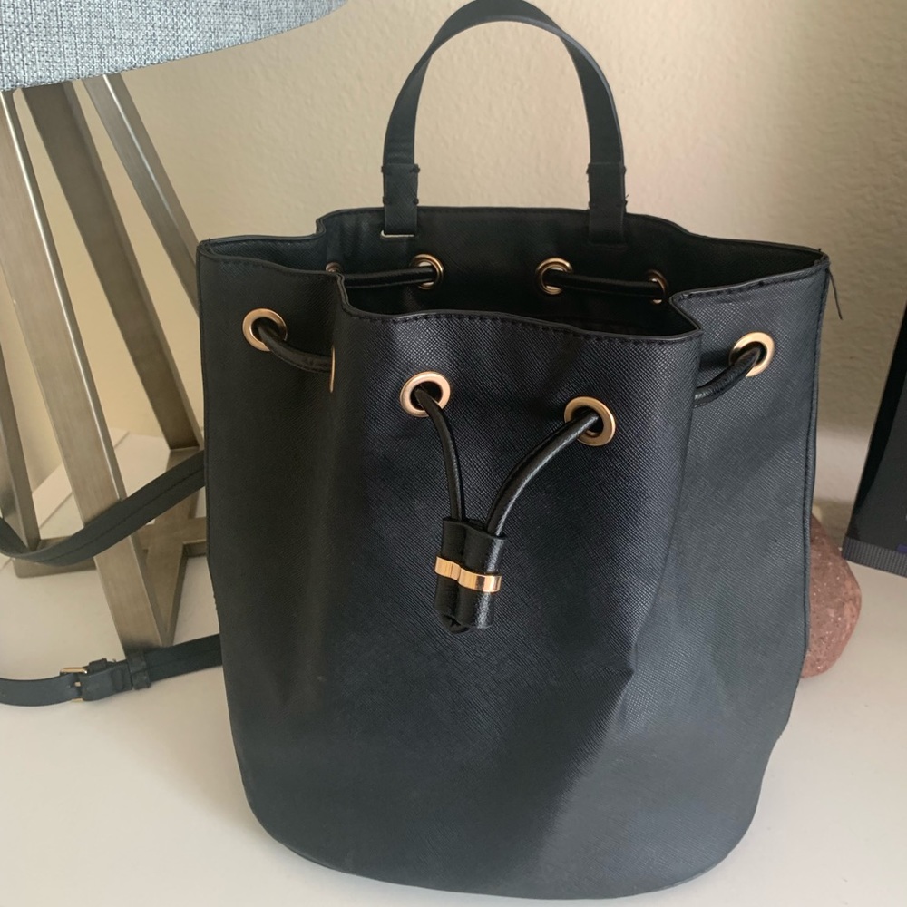 Classic Black Bucket Bag